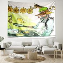 Pettson and Findus Print Tapestry, Backdrop, Easy Setup, Ideal for Bedroom, Office & Living Room, with Aesthetic Wall Hanging Decor. 130cmx150cm