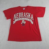 VINTAGE Nebraska Cornhuskers T Shirt Medium Crewneck Single-Stitch 7 Logo Tag Unisex T-Shirt XL white