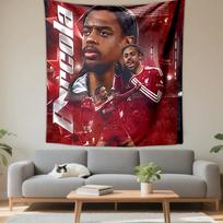 Tapestry Lamine Yamal Barcelona Red Blaugrana Young Soccer Star Poster for Barca Fan Bedroom Wall Decor 130x150cm(51x59in)