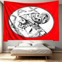 Ajax Print Tapestry - Portable Wall Decor Cloth, for Home, Dorm, Travel, Bedroom, Living Room - Ideal Birthday Housewarming Gift 100cmx150cm black