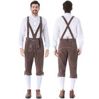 Vyriškos Bavarijos Oktoberfest petnešos kelnėms tradiciniam festivalio kostiumui XL white