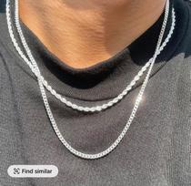 High Street Trendy Figaro & Cuban Chain Choker Necklace 60cm black