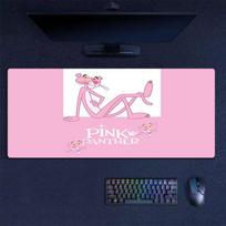 Pink Panther Mouse Pad, Large Gaming Desk Mat, Non-slip XXL Mousepad for Laptop & Tablet, Mini PC Playmat with Stitched Edges 40cmx90cm(15.7x35.4inch) white