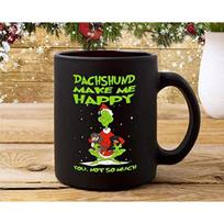 Plush Green Grinch Christmas Ceramic Coffee Mug Tea Mug 301-400ml beige