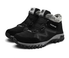 Unisex Žieminiai Vyriški Batai Suede Šilti Sniego Moteriški Batai Lauko Darbo Laisvalaikio Avalynė Poros Aukštakulniai Neslystantys Kulniukai Didelis Dydis 35-49 45 black