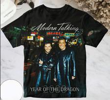 Unisex shirt Cotton Oversize Large Size Modern Talking Year Of The Dragon Album Cover AOP 3D T-Shirt M black