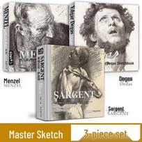 3-Book Sketch Collection: Menzel, Sargent & Degas Master Albums for Artistic Inspiration None gray