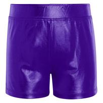 Girls Metallic Elastic Waistband Shiny Hot Pants Stage Performance Competition Dance Shorts 7-8 Years mėlyna