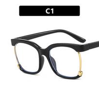 Fashion Retro Square Anti Blue Light Women Glasses Vintage Oversized Frame Clear Computer Reading Eyeglasses Trend gafas black