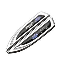 3D Metal Epoxy Car Body Side Fender Knife Badge Stickers Center Cover For Ford 2 3 Mustang Shelby Fiesta Mondeo Transit  Escape
