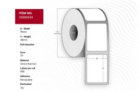 Capture Label 78x38 - Core 25. White.  Premium. DT. Removable. 698