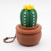 Funny Ball Cactus Finger Button Pendant 3D Printed Succulent Plants Keychain  Children Adults Style 5 blue