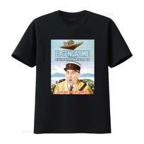 Louis De Funes Policininkas ir ateiviai Marškinėliai Klasikinis filmo dizainas Laisvalaikio vintažiniai Skalbti Kvėpuojantys Stilingi Unisex M white