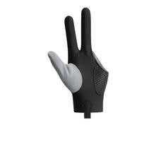 Full Finger Style 3 Fingers Billiard Glove Polyester Single Piece Billiards Gloves  Man black&grey-left black