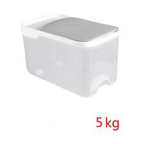 Užsandarintas ryžių kibiras Drėgmei ir vabzdžiams atspari ryžių dėžutė su dangteliu sustorinta permatoma plastikine laikymo dėžute 5kg pilka