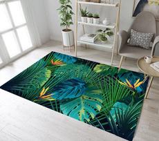 Vasaros Havajų Tropinių Lapų Kilimas Palmių Lapų Plotinis Kilimas Svetainei Miegamajam Dekoras Žalių Lapų Grindų Kilimėlis Įėjimo Durų Kilimėlis 60x90cm