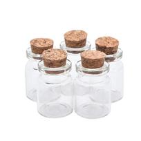 10 vnt. Mini stiklinės norų buteliukai su kamšteliu Karoliukai Papuošalų dėžutės Pasidaryk pats dekoracija 10Pcs beige