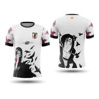 2026 Summer Naruto Uchiha Itachi Moon Reading Crow Printed 3D Loose T-shirt, Unisex Casual Street Style Top XL white