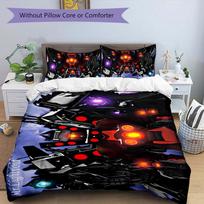 Skibidi Toilet 3pcs Bedding Set Duvet Cover Closure Includes 1 Duvet Cover & 2 Pillowcases for All Seasons Bedroom Home Dorm Decor 135cmx200cm black