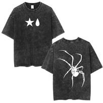 Hunter x Hunter Chrollo Lucilfer  Skill Hunter & Phantom Troupe  Vintage Washed Oversized Dark Streetwear T-Shirt L black