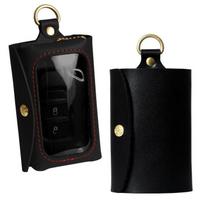 [HUKURO] Smart Key Case [L] with Clear Window, 4-Ring, Genuine Leather, Universal Type, T Leather, Card Case, Multi-Key Case, Made in black