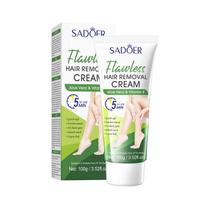 SADOER Švelnus ir glotnus pažastų plaukų šalinimo kremas Botaninis VE plaukų šalinimo kremas Aloe Vera 100g white