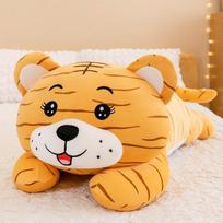 New fat tiger plush toy doll long throw pillow children's doll doll shopping mall 40cm0.3 beige