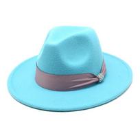 Vilnos veltinio skrybėlė su plačiu kraštu moterims, vyrams, kasdienė, lauko, žiemos, apsauga nuo saulės Color U,M blue