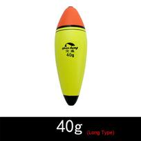 Long/oval Buoyancy Plastic Fishing Float Eva Foam Bobber Ball Boia Long Type - 40g yellow