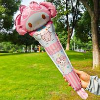 10pcs/set Sanrio Hello Kitty Kuromi Melody Balloon Stick Foil Balloons Set Girl Happy Birthday Party Concert Atmosphere Props Other