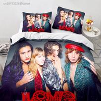 Maneskin Damiano David Bedding Set Pillowcase Rock Band Maneskin Quilt Cover Gift For Rock Band Enthusiasts 135x200cm gray