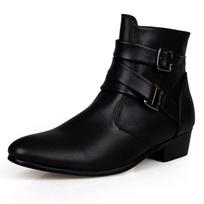 Odiniai batai vyriški aukštakulniai motociklininko britiški verslo smailūs laisvalaikio vyriški batai didelio dydžio lederstiefel herren H762 42 white