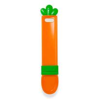 Cat Strip Feeder Spoon Long Handle Cat Food Strip Squeezer Pet Meat Mud Treat Dispense Spoon For Cats Pet Supplies Carrot type orange