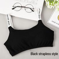 Southeast Asia Strap Backless Bandeau Top with Chest Pads - Comfortable Back Buckle Bra for Girls One Size gray