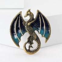 New Enamel Giant Winged Dragon Brooch for Women Unisex Rhinestone Dragon Brooches Event Party Backpack Decoration Clothes Access black