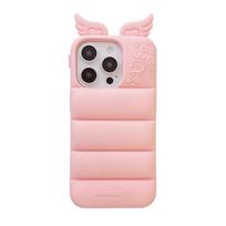 Madingas meilės širdies sparnas minkštas silikoninis telefono galinis dangtelis iPhone 16 Pro Max 17 15 13 14 dėklui iPhone17 white