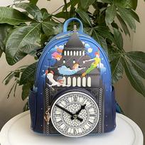 Latest  Loungefly Peter Pan Big Ben Scene Design Backpack Fashion Present Good Gift For Kids For  Fans & Daily Use gray