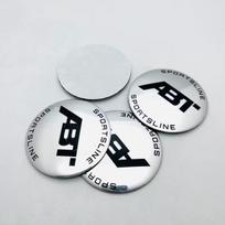 4 vnt. 56 mm aliuminio sidabrinės juodos spalvos logotipas ABT ratų centrinės apdailos lipdukas ABT Sportsline ženklelis Priedai 4pcs for ABT&60mm Silver Caps
