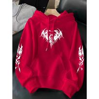 Men's Hooded Sweatshirt for Spring and Autumn 2025 Casual Roller Skating 3D Printed Street Men's Wear 4XL red