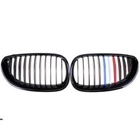 2Pcs Car Front Bumper Center Hood Kidney Grille Racing Grill for BMW 5-Series E60/E61 M5 2004 2005 2006 2007 2008 2009 2010 2011 black