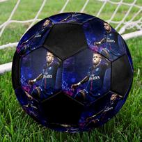 Neymar Printed Size 5 Soccer Ball, Machine-Stitched PVC, Durable & High Bounce, All Ages Fit, fan merchandise, matches & outdoor use. blue