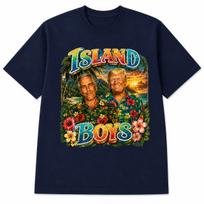 Political Island Boys Parody Shirt, Funny Satire Graphic Tee 2XL brown