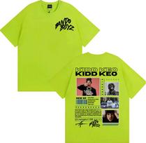 Reperio Kiddo Keo Bando Boyz Tour 2025 marškinėliai su grafiniais paveikslėliais. Vyriški drabužiai. Madingi gatvės stiliaus marškinėliai. Dideli trumpomis rankovėmis marškinėliai. XL yellow