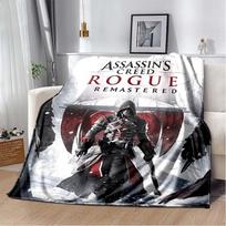 Classic Assassin Insignia & Hidden Blade Character Warm Blanket Plush Fleece Fabric Ideal Birthday Holiday Gift for Assassin's Creed Game Fans 130cm x 150cm