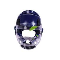 Taekwondo & Karate Headgear with Face Shield for Kids & Adults - Protective Helmet for Boxing & Sanda Combat Face Shield + XL Blue Headgear 170-190CM
