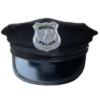 Policijos vakarėlio kostiumų kepurės Vakarėlio berniukui Kaukės vakarėlio Cosplay aksesuaras policijos vakarėliui Kaukės kepurė juoda