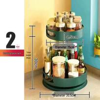 Rotating Kitchen Spice Rack: Multi-layer Countertop Storage & Organization, No-Drill beige