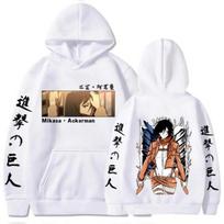 Anime Ataka prieš Titanus Mikasa·Ackerman Spausdintas Džemperis Unisex Džemperis Ruduo Žiema Cosplay Vyrams Moterims Ilgas Puloveris 3XL white