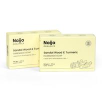 Naija Organics Sandalwood & Turmeric Natural Bath Soap | Skin Brightening, Deep Moisturizing, Chemical-Free, Handmade Soap| Haldi & Chandan | For M beige
