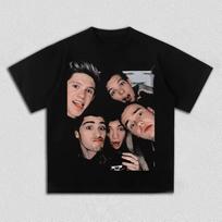 One Direction member Harry Styles graphics 100%cotton men's shirt Summer O-neck Women's Y2k Hip Hop Short Sleeve Tshirt fan gift 140 gray